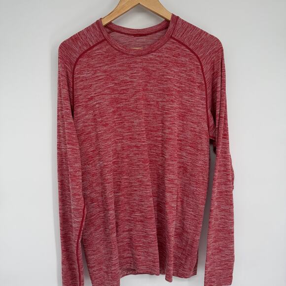 Lululemon Top Mens Large Metal Vent Tech Long Sleeve Red Workout Active Running - Picture 7 of 9